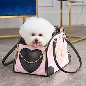Juicy Couture Pink and Black Dog Carrier